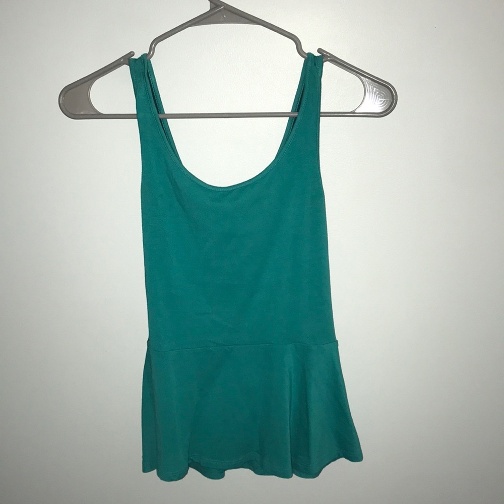 2 toned teal peplum top